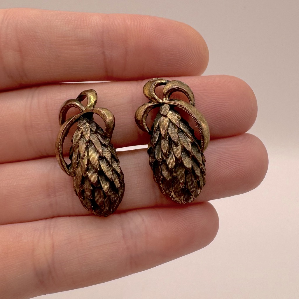 Vintage GoldTone Pineapple Earrings